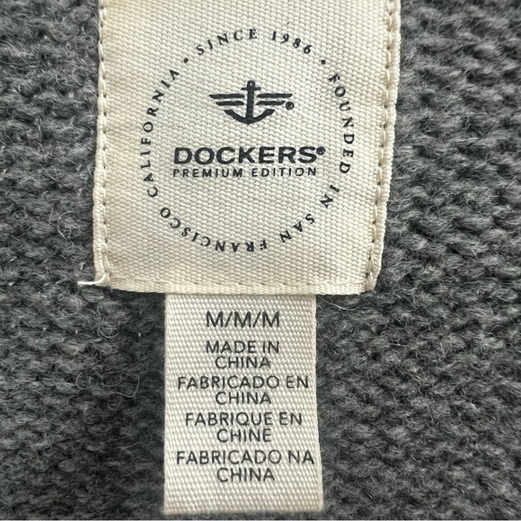 Dockers Men's M Gray Fair Isle Wool Button Down Cardigan Sweater Academia Preppy - Picture 8 of 10